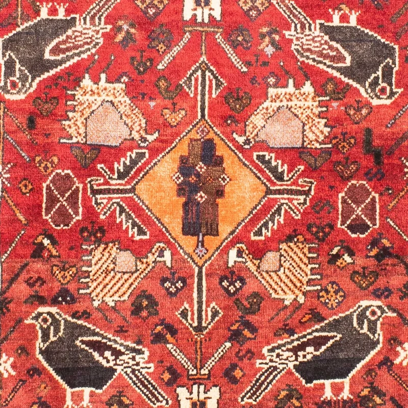 Shiraz Teppich 110x160cm - Perserteppich - dunkelrot