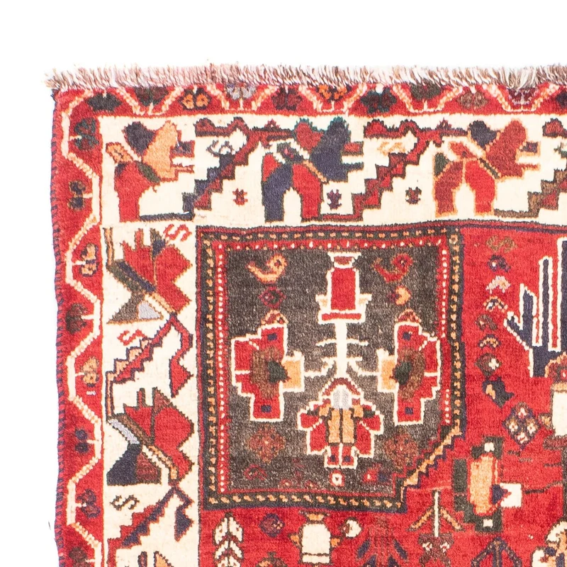 Shiraz Teppich 110x160cm - Perserteppich - dunkelrot
