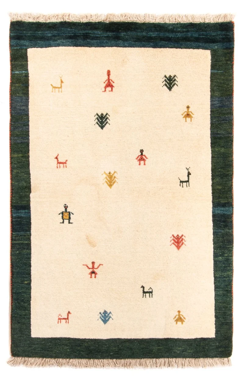 Gabbeh Persisch Teppich 100x152cm - Perserteppich Wollteppich - mehrfarbig