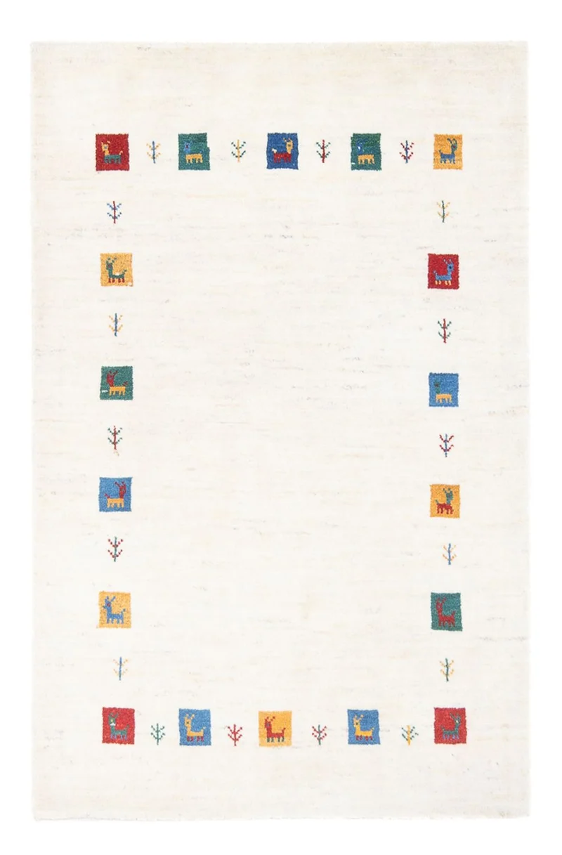 Gabbeh Persisch Teppich 100x151cm - Perserteppich Wollteppich - mehrfarbig