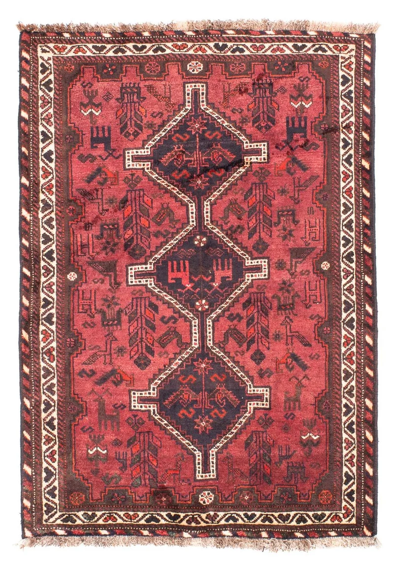 Shiraz Teppich 112x160cm - Perserteppich - rot
