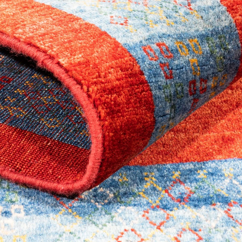 Gabbeh Persisch Teppich 101x145cm - Perserteppich Wollteppich - rot