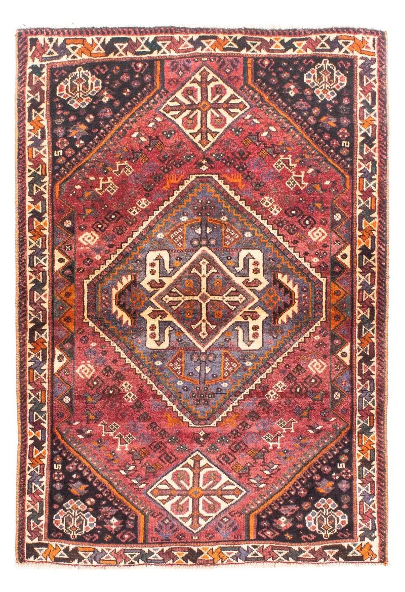 Shiraz Teppich 110x160cm - Perserteppich - dunkelrot