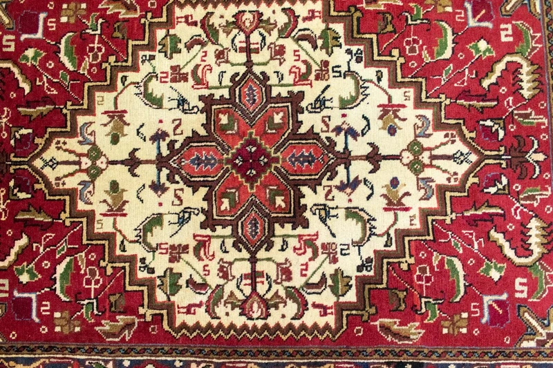 Heriz Teppich 100x143cm - Perserteppich - rot