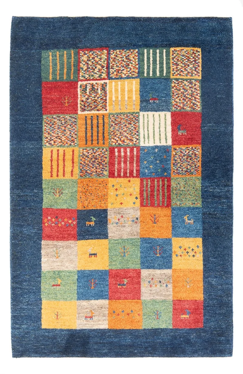 Gabbeh Persisch Teppich 101x146cm - Perserteppich Wollteppich - mehrfarbig