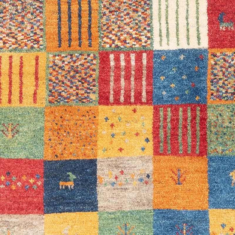 Gabbeh Persisch Teppich 101x146cm - Perserteppich Wollteppich - mehrfarbig