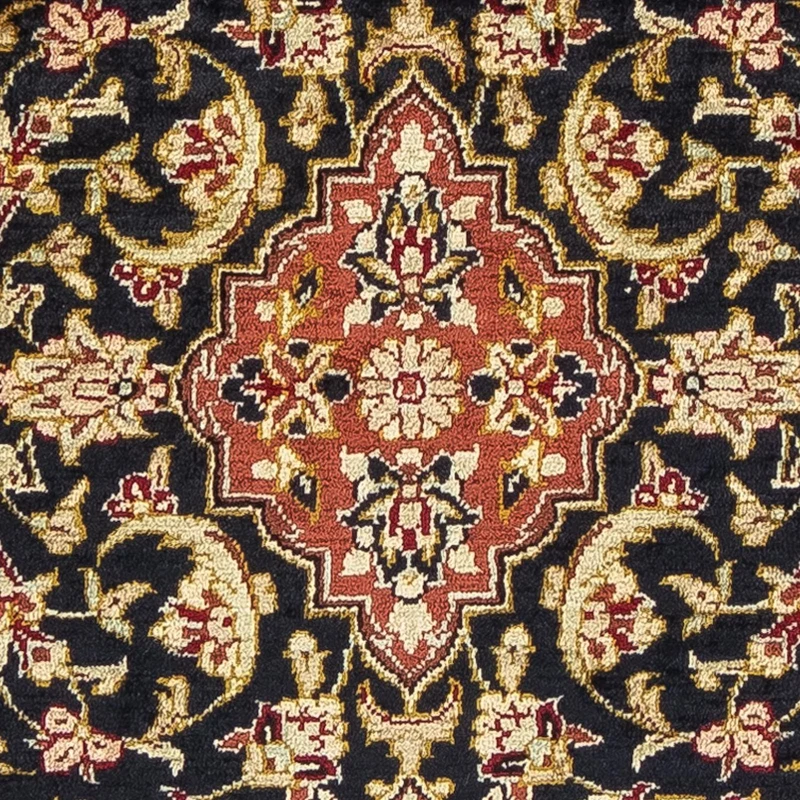 Ghom - Seide Teppich 28x41cm - Perserteppich - dunkelblau