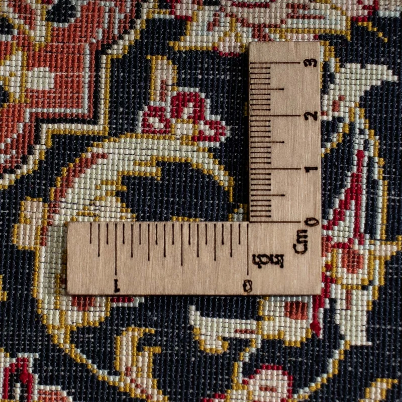 Ghom - Seide Teppich 28x41cm - Perserteppich - dunkelblau