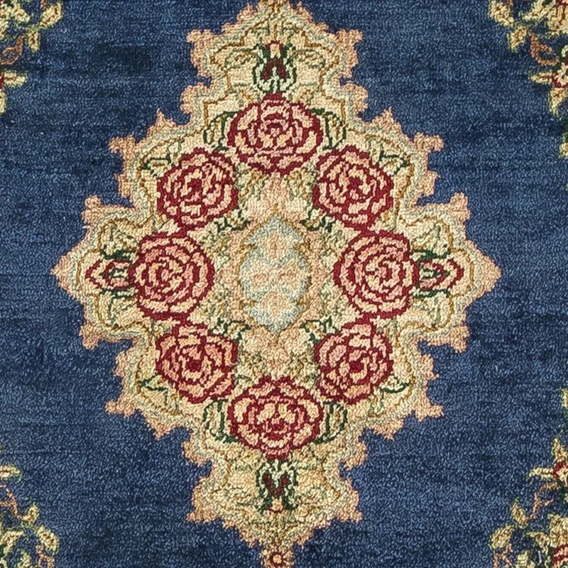 Ghom - Seide Teppich 28x40cm - Perserteppich - dunkelblau