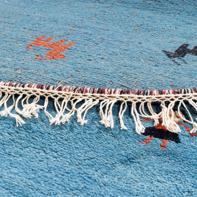 Gabbeh Teppich Indus 195x195cm - Wollteppich - blau