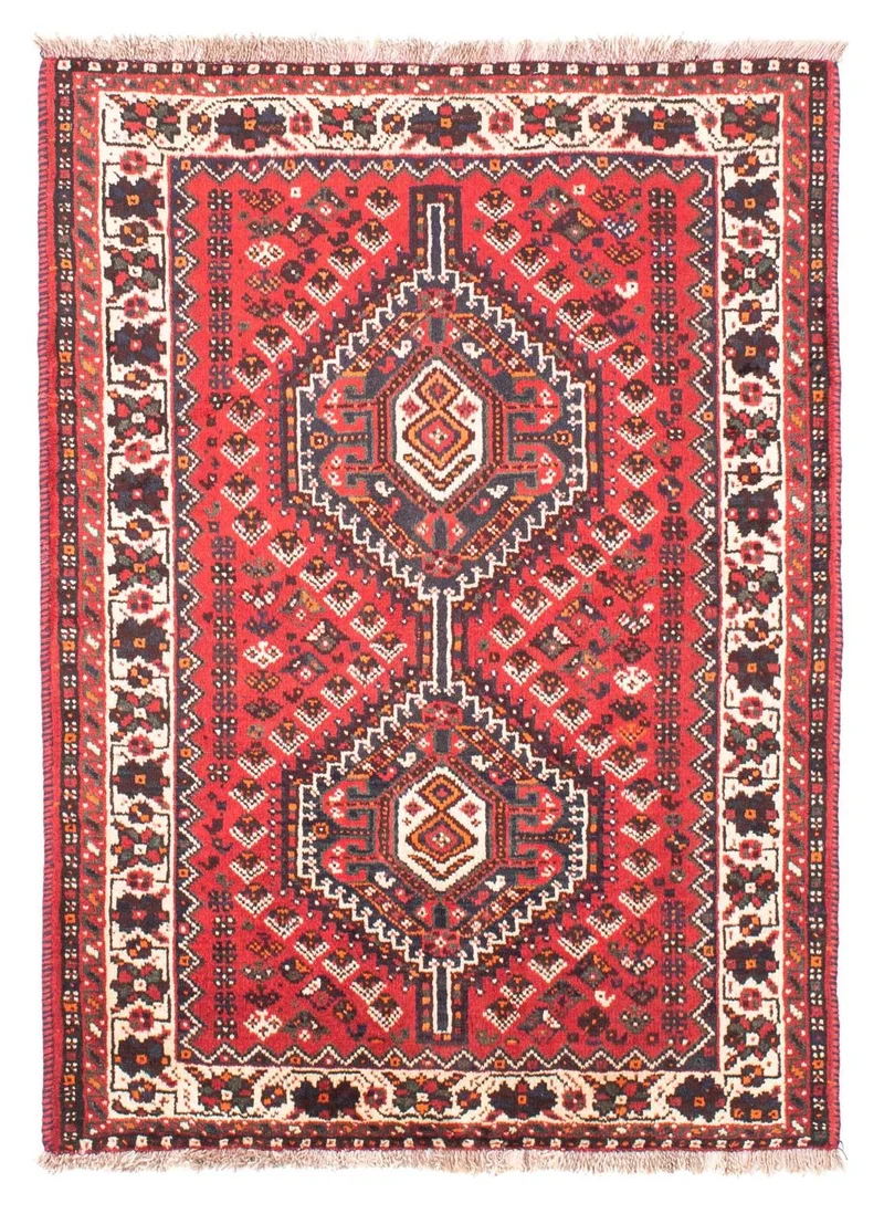 Shiraz Teppich 110x155cm - Perserteppich - rot