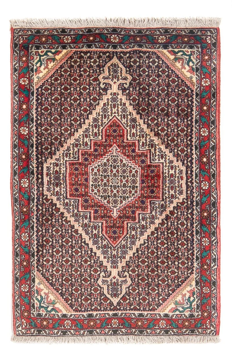 Senneh Teppich 70x110cm - Perserteppich - dunkelblau