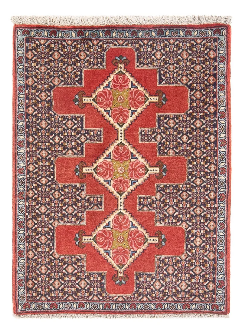 Senneh Teppich 75x102cm - Perserteppich - rot