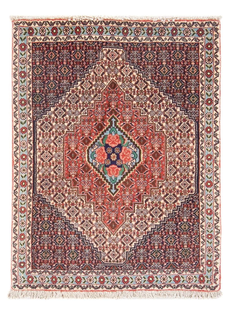 Senneh Teppich 75x105cm - Perserteppich - dunkelblau