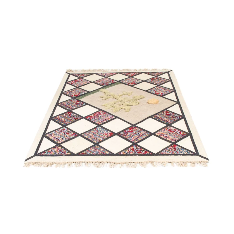 Patchwork Teppich - 135 x 200 cm - mehrfarbig