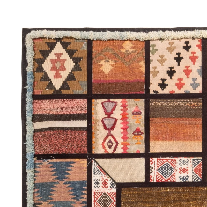 Patchwork Teppich - 135 x 200 cm - mehrfarbig