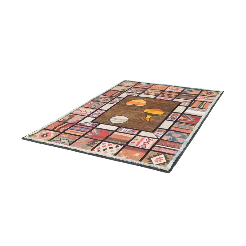 Patchwork Teppich - 135 x 200 cm - mehrfarbig