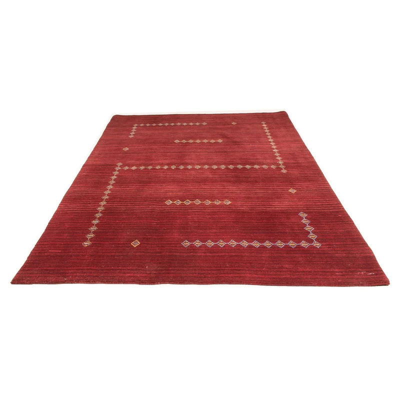 Loribaft Loom Teppich 170x240cm - Wollteppich - dunkelrot