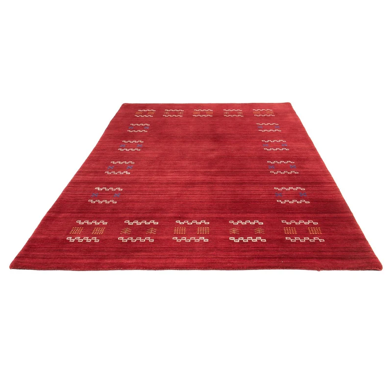 Loribaft Loom Teppich 170x240cm - Wollteppich - dunkelrot