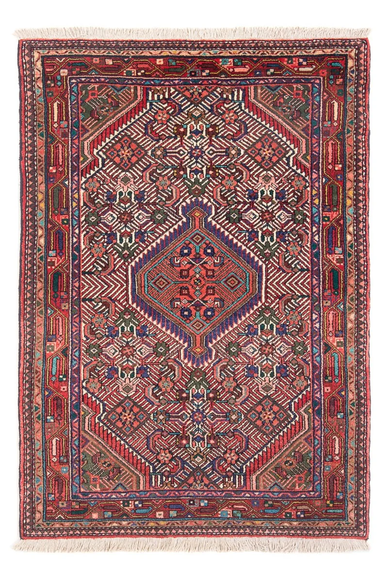 Hamadan Teppich 105x163cm - Perserteppich - rot