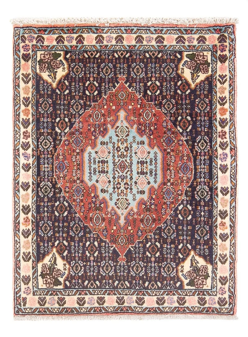 Senneh Teppich 70x96cm - Perserteppich - dunkelblau