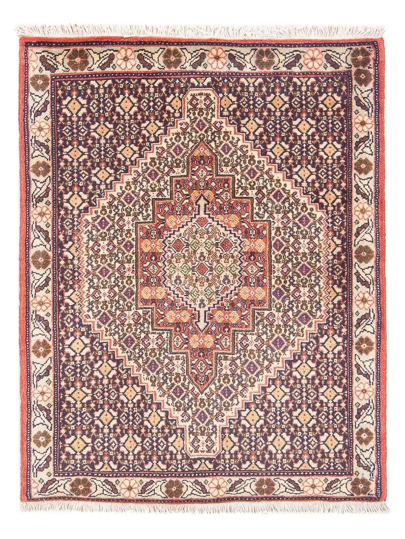 Senneh Teppich 74x100cm - Perserteppich - dunkelblau