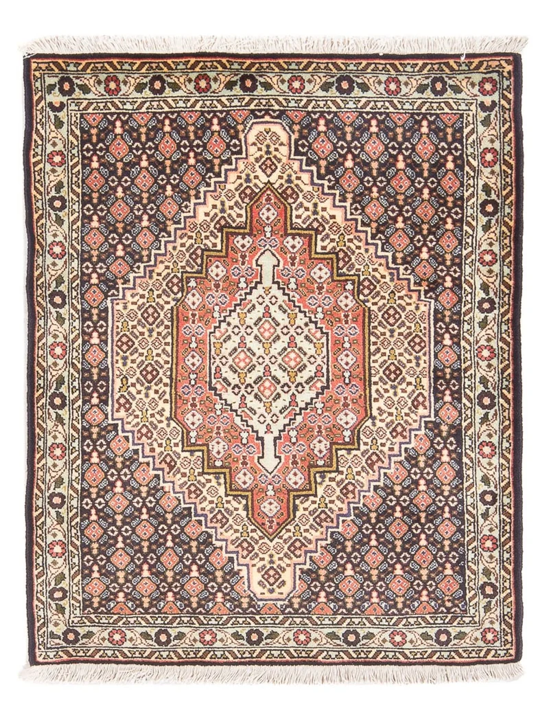 Senneh Teppich 78x105cm - Perserteppich - dunkelblau