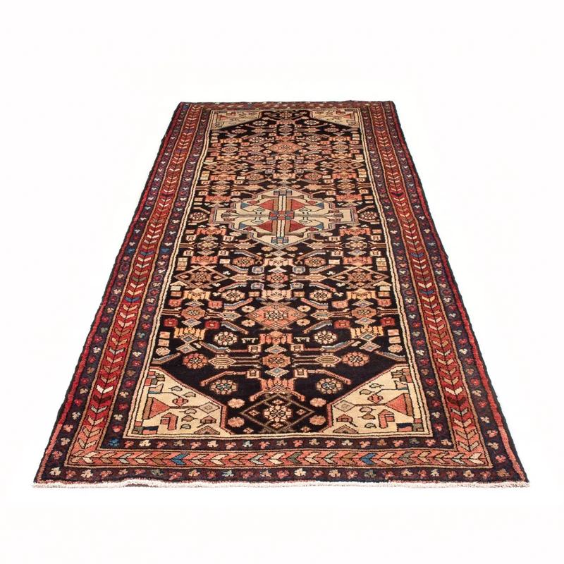 Hamadan Teppich 110x300cm - Perserteppich - dunkelblau