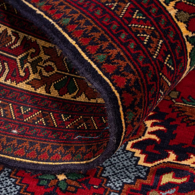Afghan Teppich 93x145cm - Orientteppich - dunkelrot