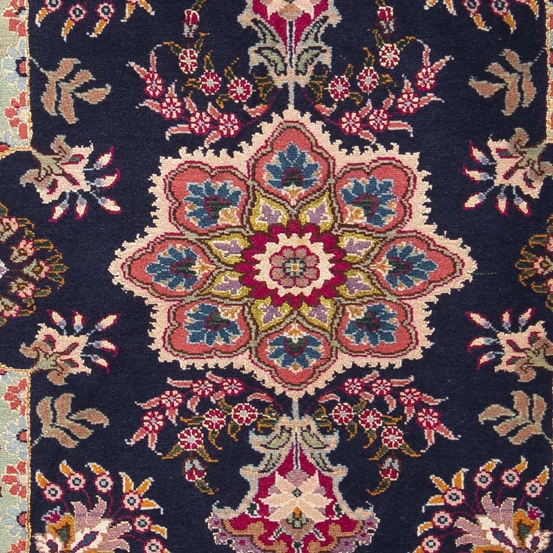 Täbriz - 50 Raj Teppich 60x90cm - Perserteppich - dunkelblau