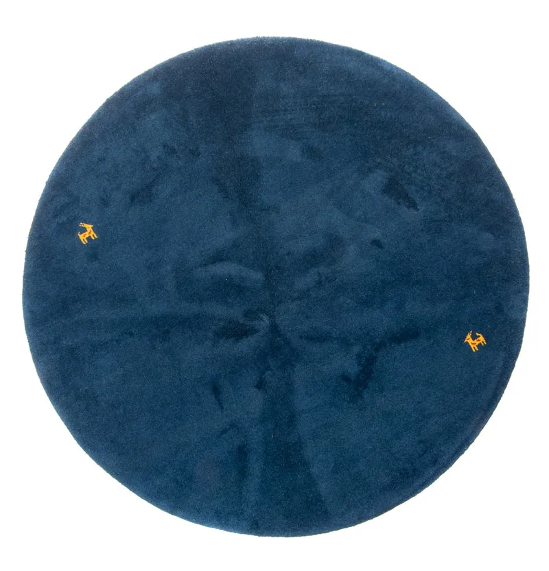 Gabbeh Teppich Indus 190x190cm - Wollteppich - blau