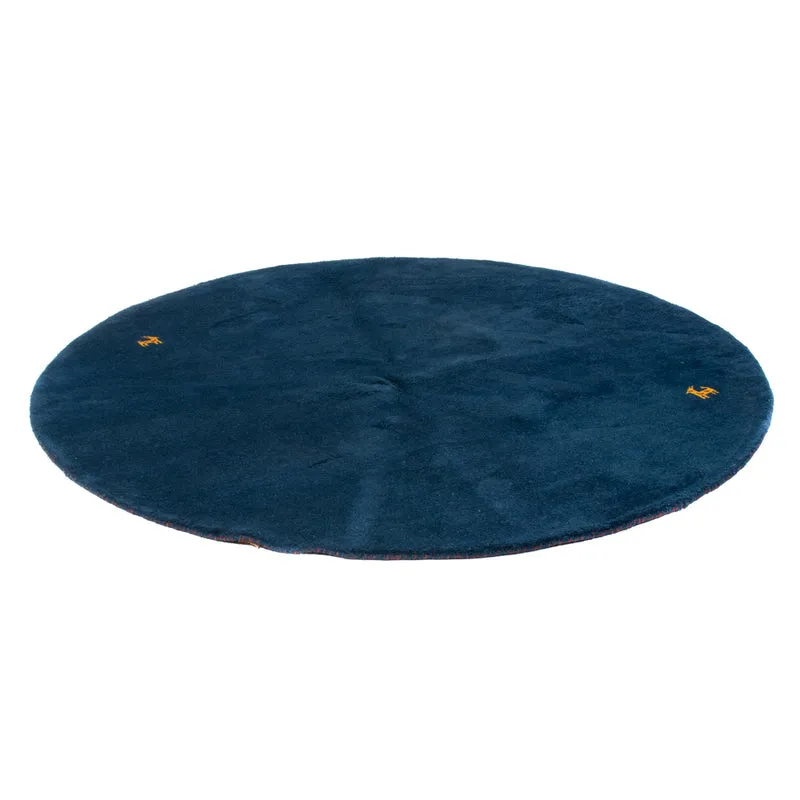 Gabbeh Teppich Indus 190x190cm - Wollteppich - blau