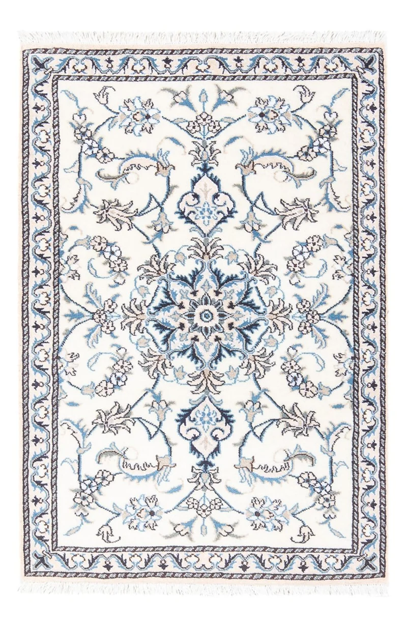 Nain Teppich 90x140cm - Perserteppich - silber