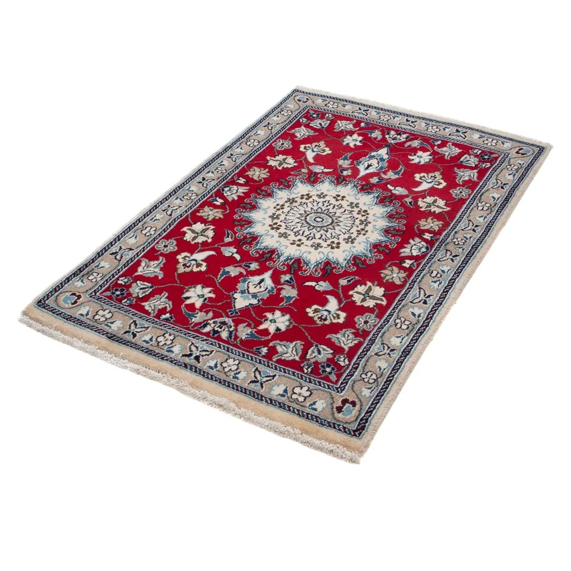 Nain Teppich 89x134cm - Perserteppich - dunkelrot