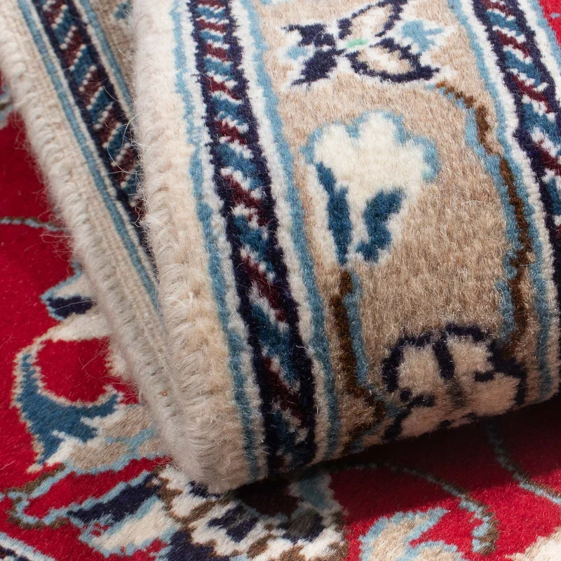 Nain Teppich 89x134cm - Perserteppich - dunkelrot