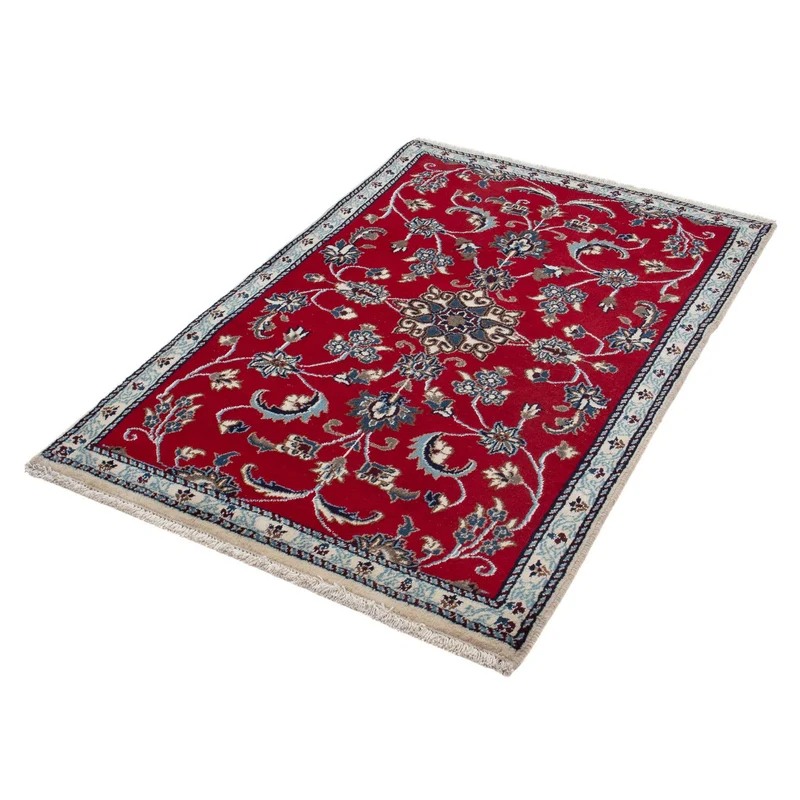 Nain Teppich 89x134cm - Perserteppich - dunkelrot