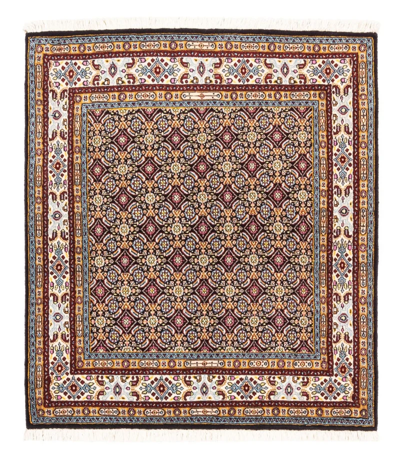 Moud Teppich 100x100cm - Perserteppich - dunkelblau