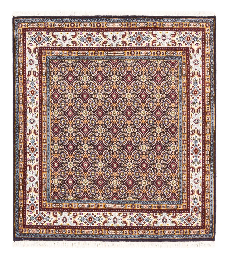 Moud Teppich 100x100cm - Perserteppich - dunkelblau