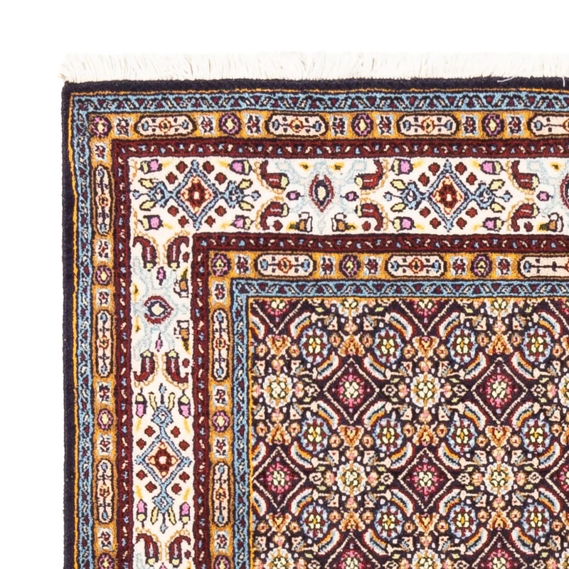 Moud Teppich 100x100cm - Perserteppich - dunkelblau