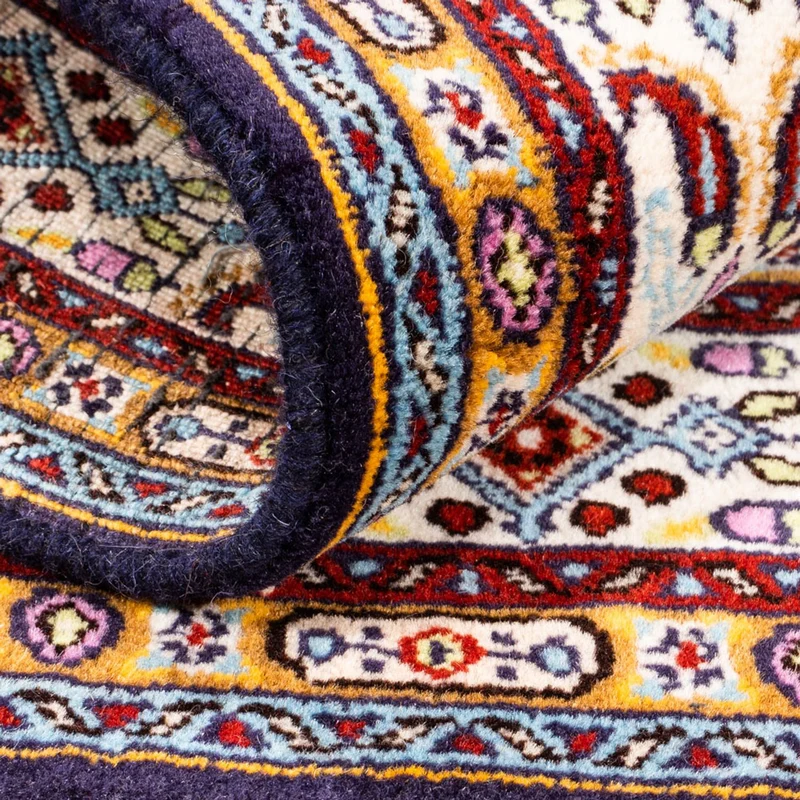 Moud Teppich 100x100cm - Perserteppich - dunkelblau