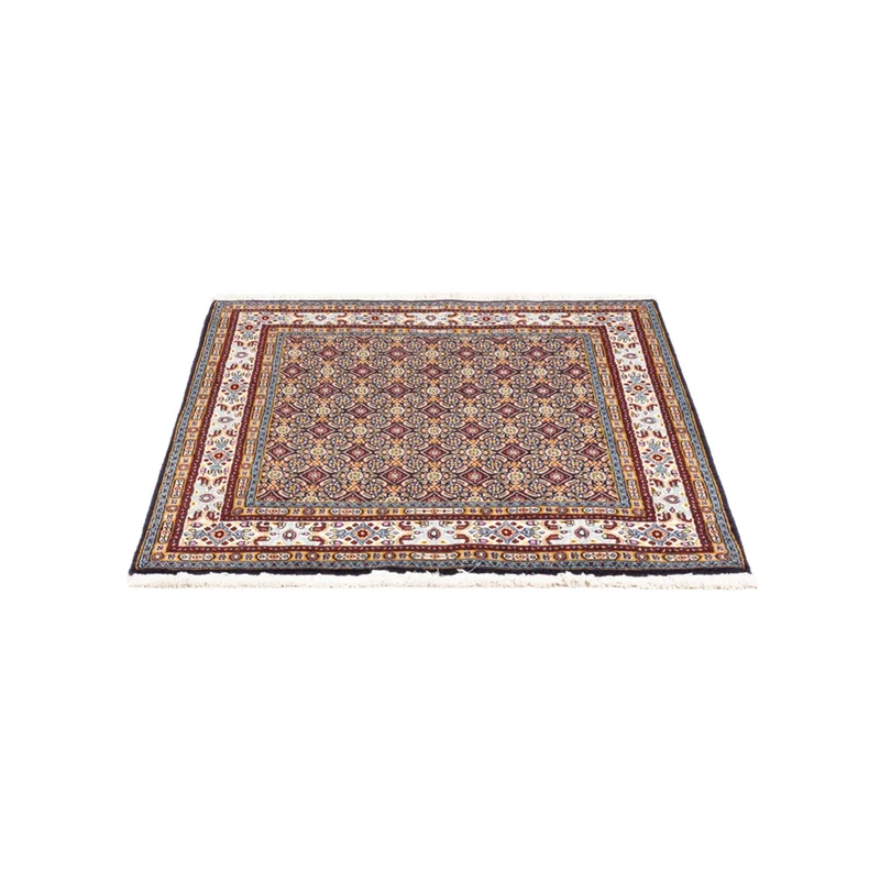 Moud Teppich 100x100cm - Perserteppich - dunkelblau