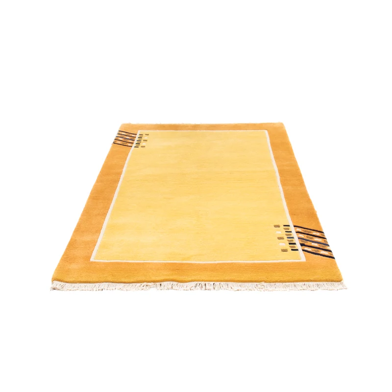 Nepal Teppich 120x180cm - Wollteppich - gold