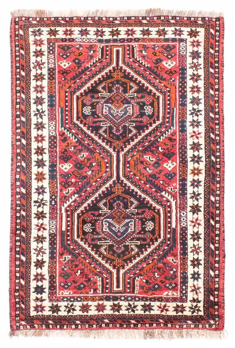 Shiraz Teppich 110x155cm - Perserteppich - rot
