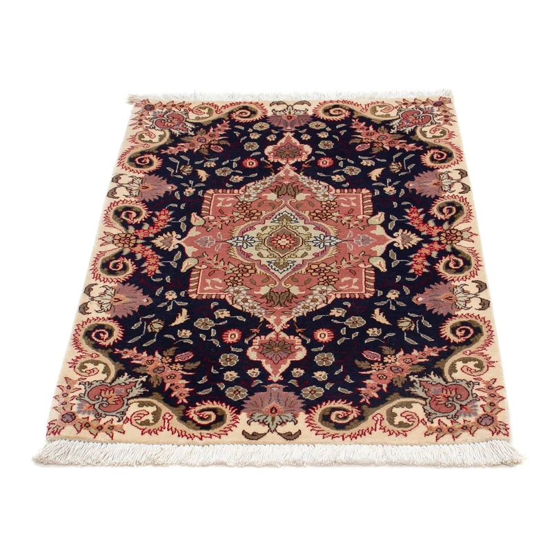 Täbriz - 50 Raj Teppich 60x90cm - Perserteppich - dunkelblau