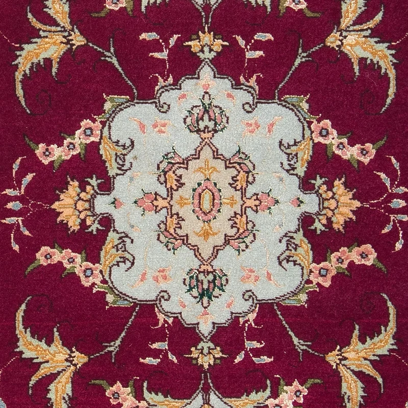 Täbriz - 50 Raj Teppich 60x90cm - Perserteppich - dunkelrot