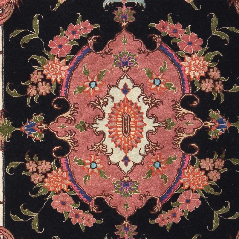 Täbriz - 50 Raj Teppich 60x90cm - Perserteppich - dunkelblau