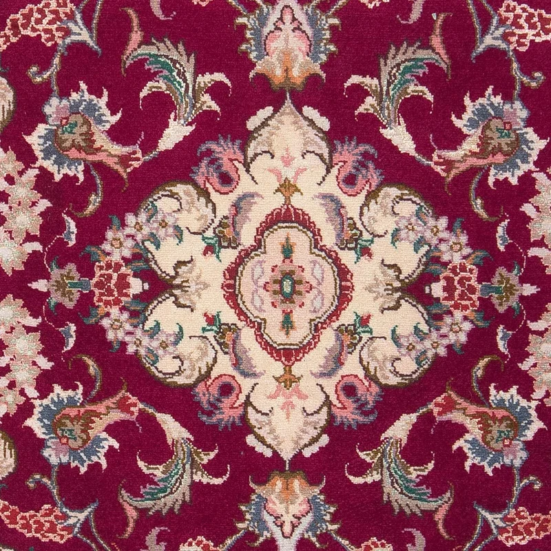 Täbriz - 50 Raj Teppich 60x90cm - Perserteppich - dunkelrot