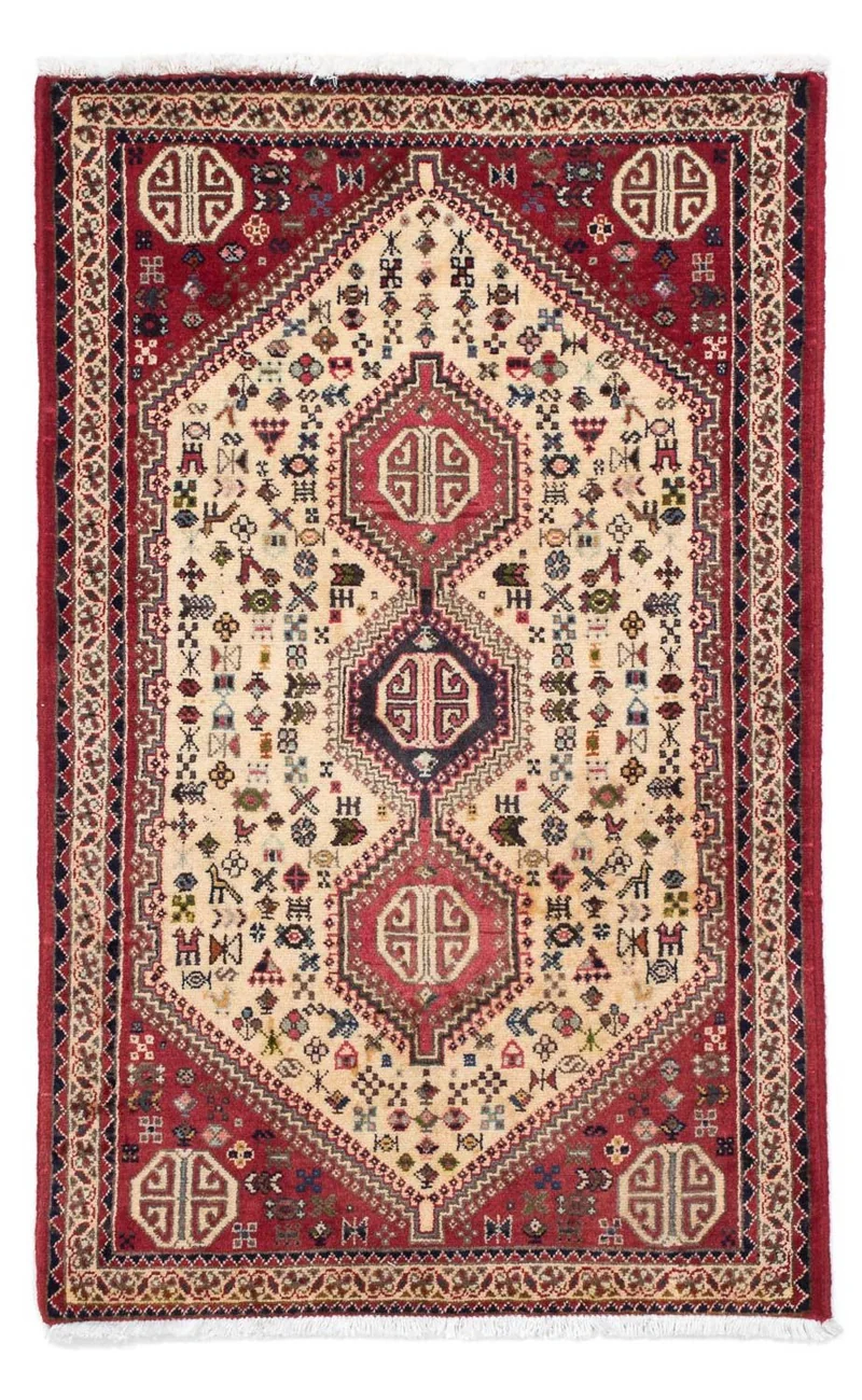 Abadeh Teppich 75x123cm - Perserteppich - hellrot