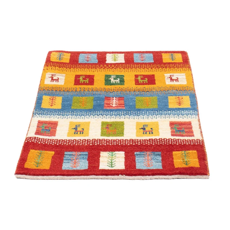 Gabbeh Persisch Teppich 61x87cm - Perserteppich Wollteppich - mehrfarbig