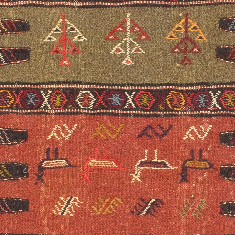 Kelim Senneh Teppich 100x170cm - mehrfarbig